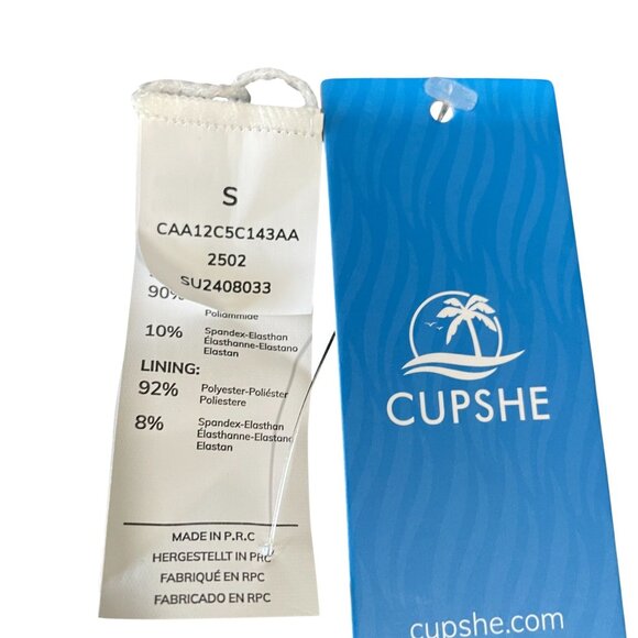 Cupshe Black Mesh Bikini Set High Waist Swimwear Cruise Chic Minimalist Resort S - Picture 3 of 10